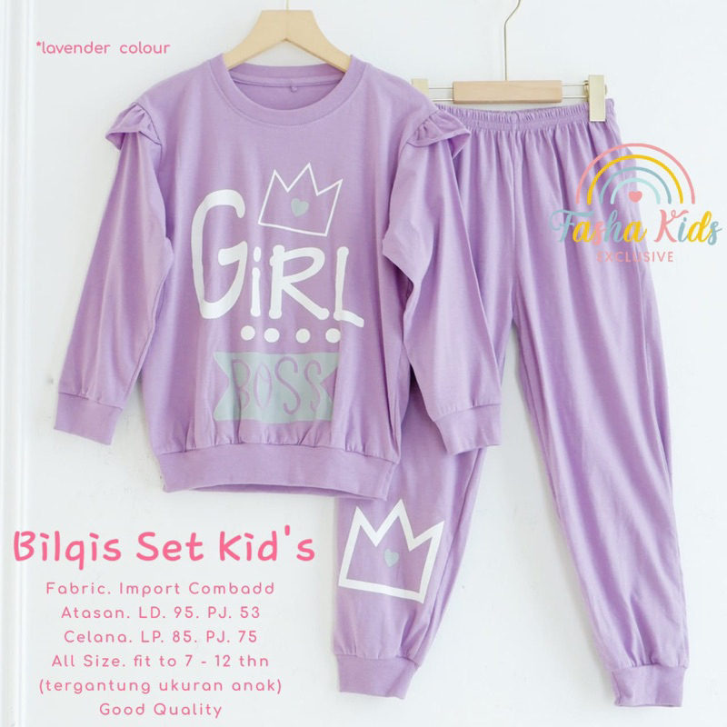 NEW One set bilqis kids pakaian anak perempuan