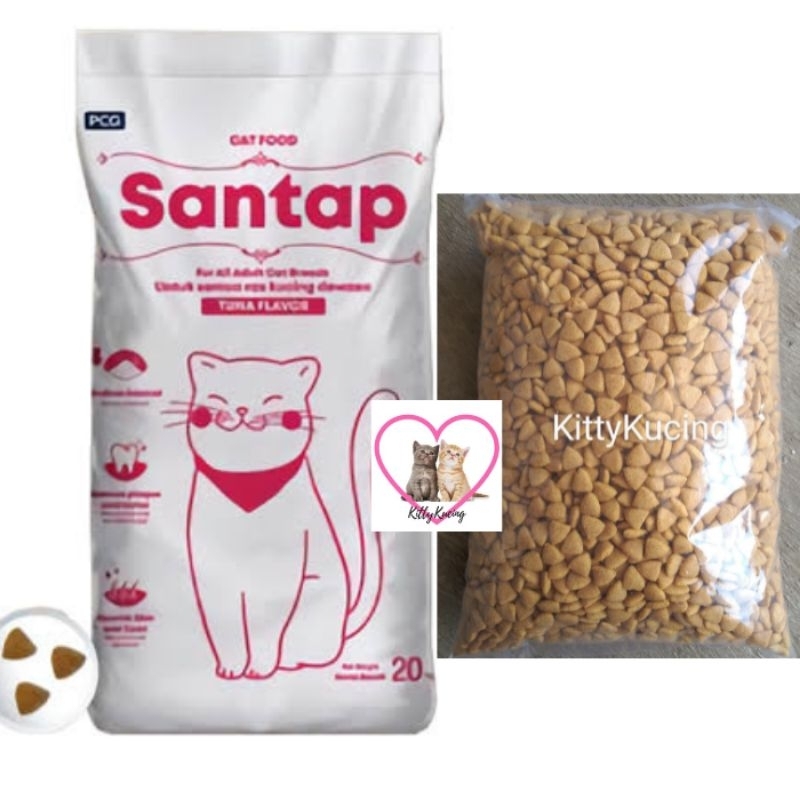 Makanan Kucing SANTAP TUNA 1KG Sekelas Omega dan Momo