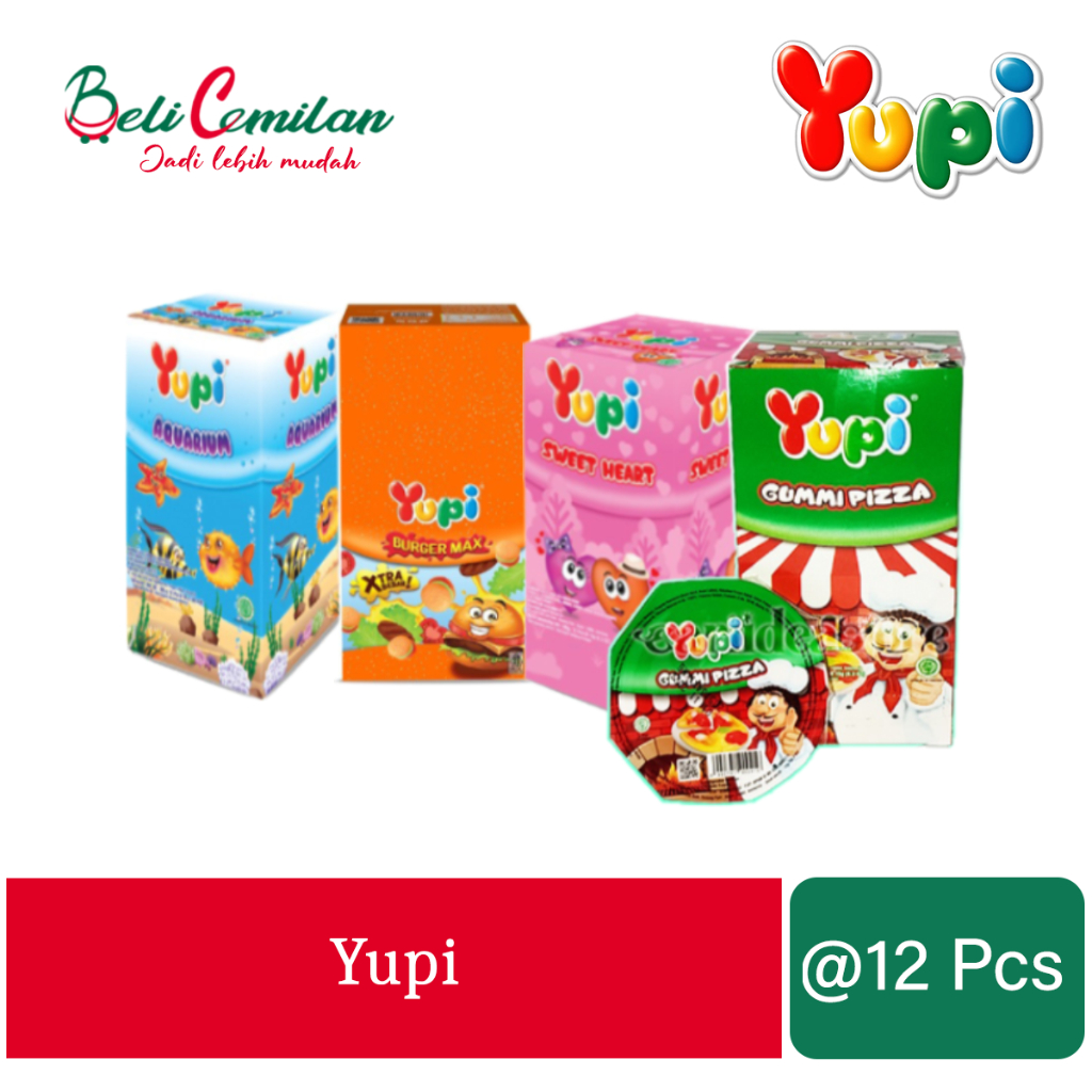 

Yupi Permen Jelly Gummy Candy Aneka Varian Rasa | 1 Box Isi 12 & 24pcs