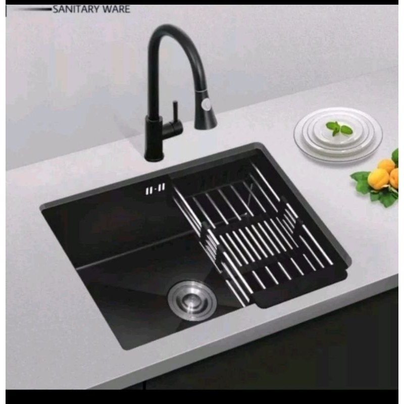 Kitchen Sink Undermount Onan 6045 Hitam / Bak cuci piring Onan