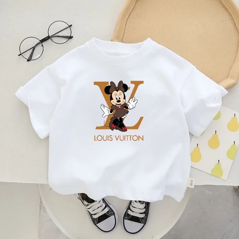 Kaos Anak Perempuan Minnie Mouse Lv Baju Anak Cewek Pakaian Atasan Anak 2-16Th Kaos Oblong Anak Leng