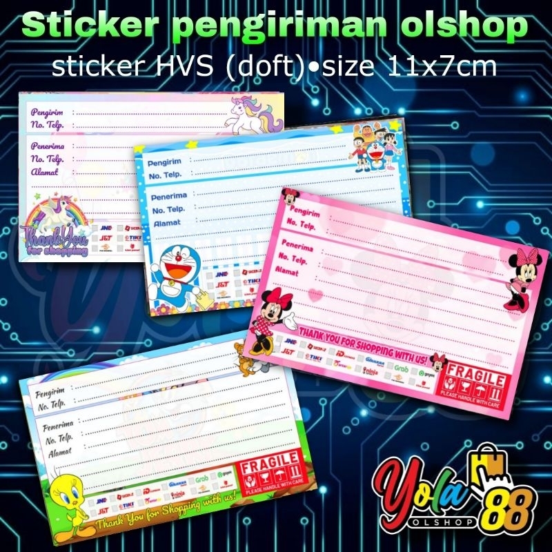 

(50 Pcs) STIKER PENGIRIMAN OLSHOP/STIKER LABEL PENGIRIMAN OLSHOP-Kartun