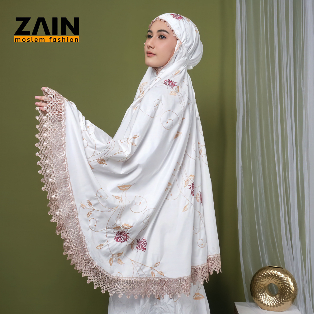 ZAIN - Mukena Dewasa Katun Premium Bordir Rose Mewah Exlusive