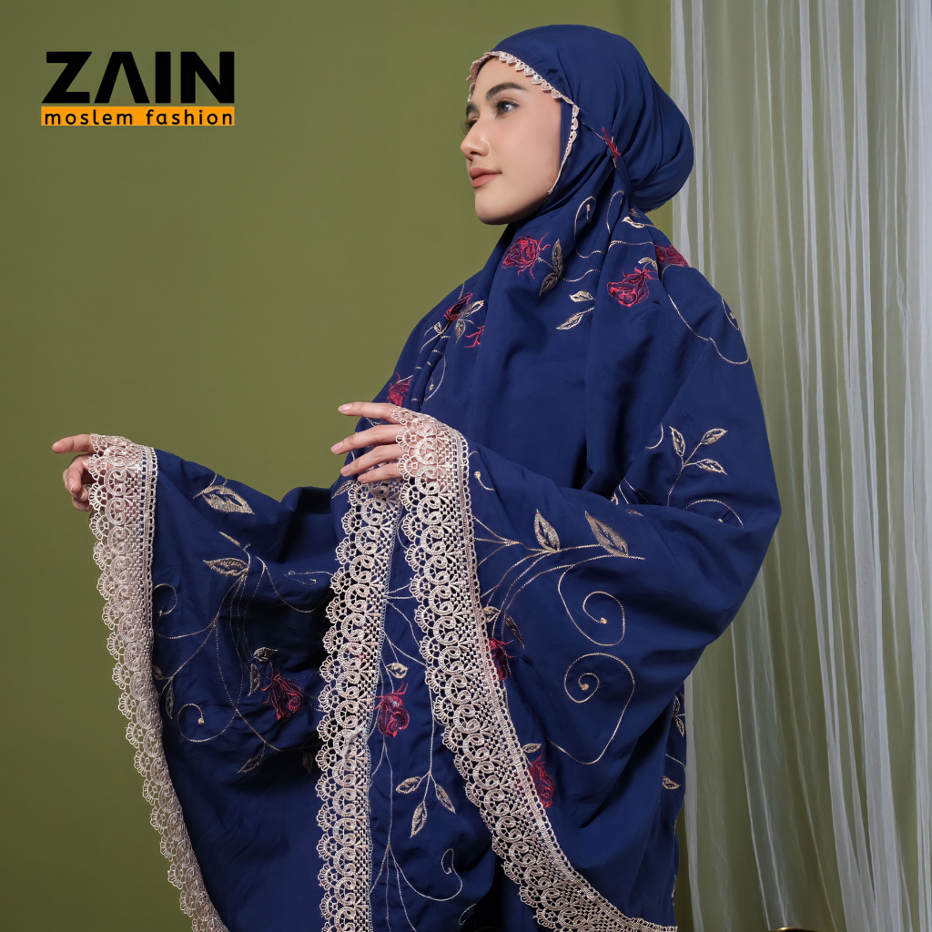 ZAIN - Mukena Dewasa Katun Premium Bordir Rose Mewah Exlusive