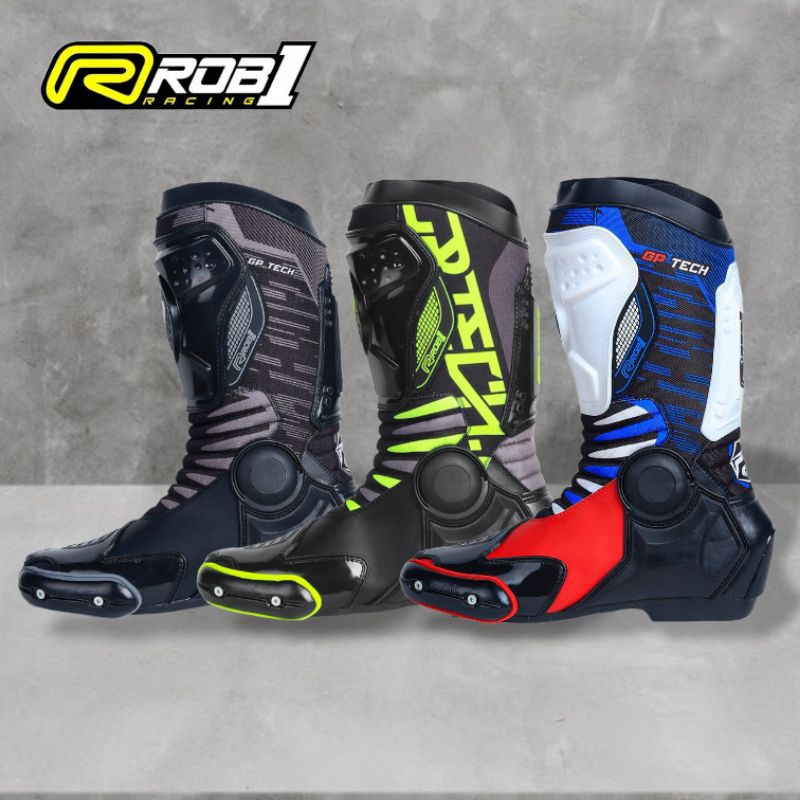 Sepatu boots balap motor rob1 racing gp tech 21 original sepatu road race cornering touring roadrace