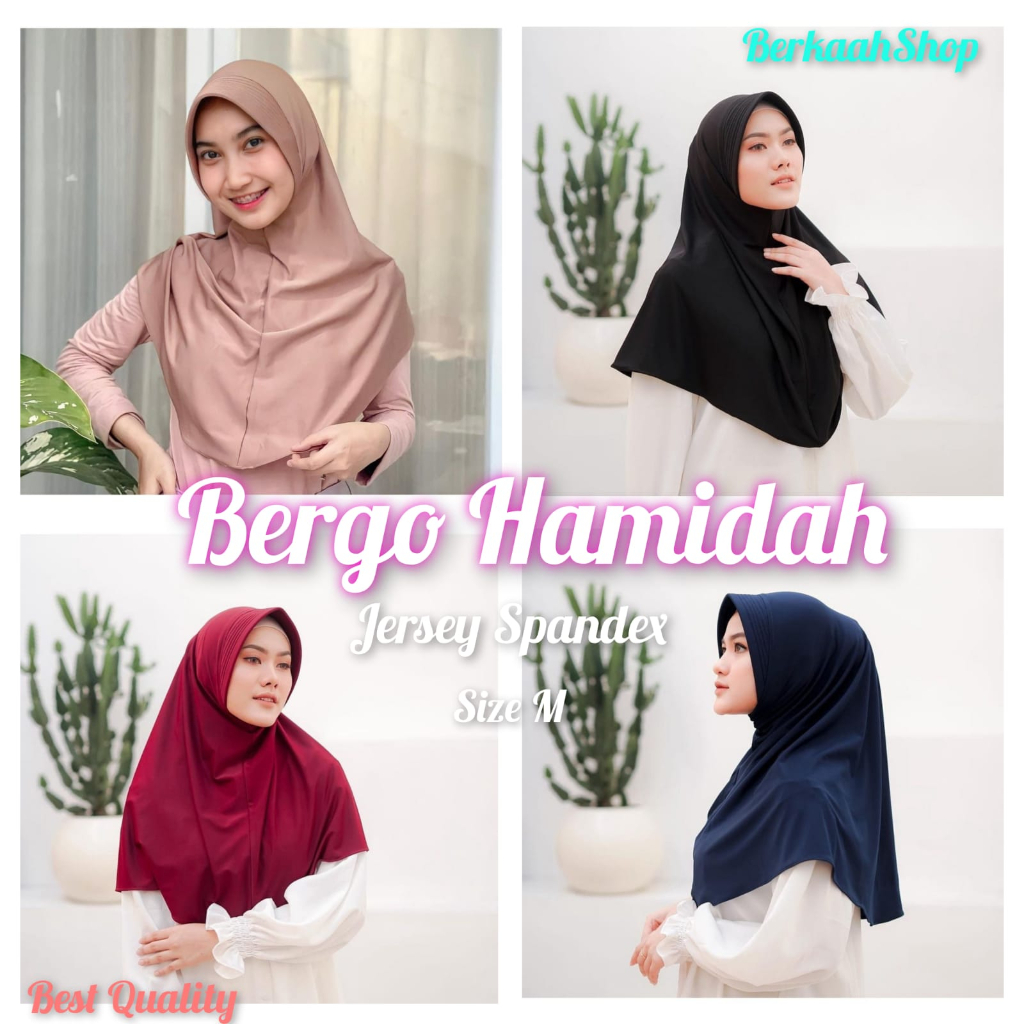JILBAB SPORT BERGO HAMIDAH  / JILBAB SPORT MENUTUP DADA JERSEY PREMIUM