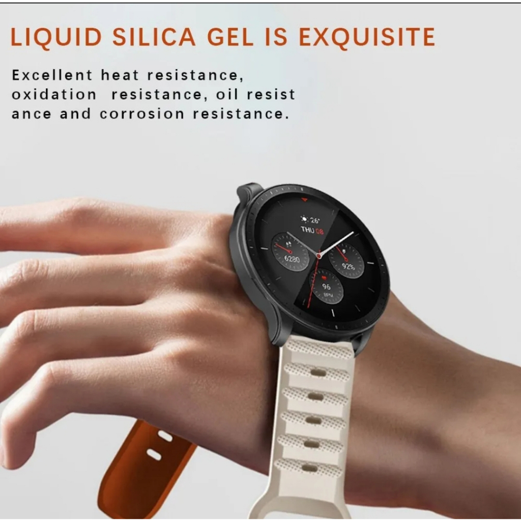 HOLLOW CROSS Silicone Sport Strap Tali jam 20mm 22mm Xiaomi Mi watch S1 Active Amazfit Gtr gts 1 2 3 Bip U pro 0ace startos