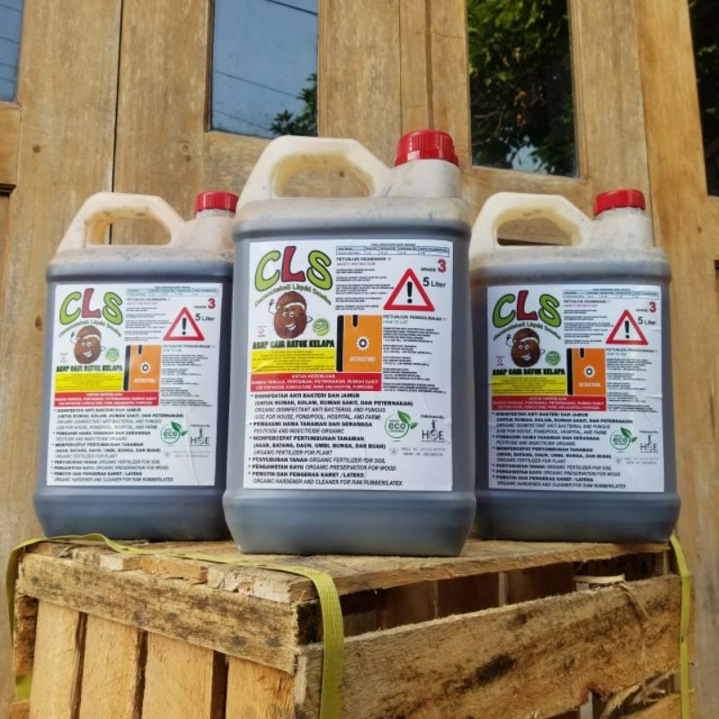 Asap cair cuka kayu batok kelapa 5 liter grade 3