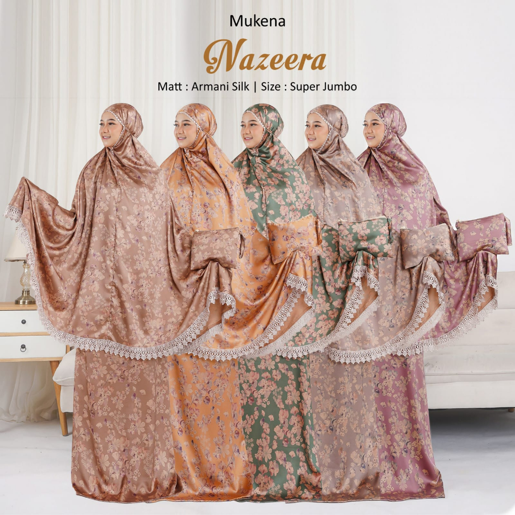 mukena dewasa mukena motif 3in1 motif 3D mukena premium zoe mukena silk super jumbo renda mewah