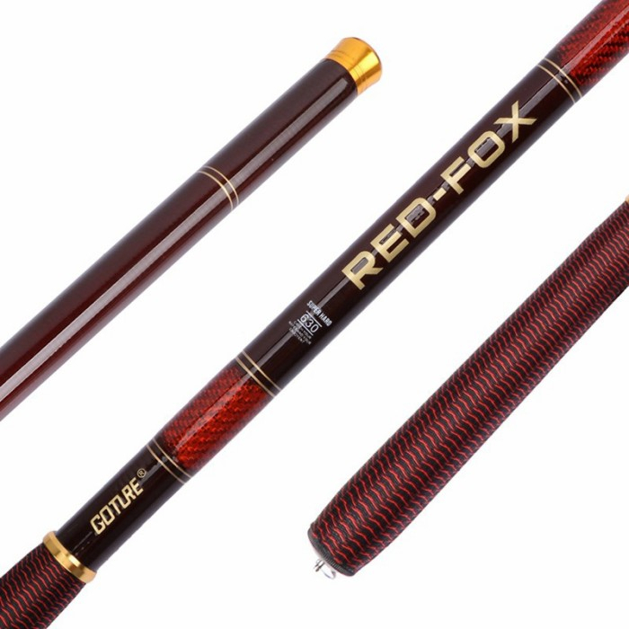Tegek Goture Red Fox Rod Carbon Joran Pancing Tanago Micro Fishing