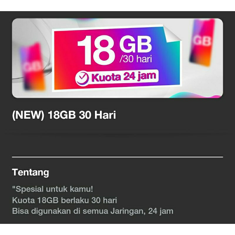 Kartu sakti Tri  60GB 30rb 30hari