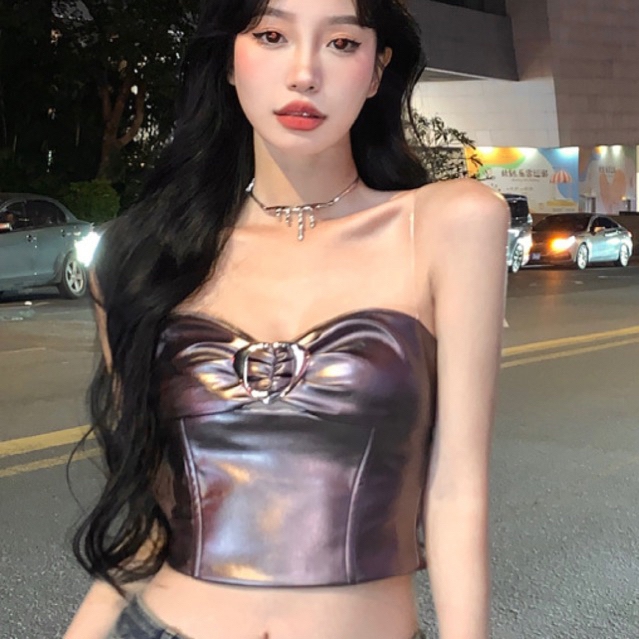 Korean Women Bustier Top Hologram 2321