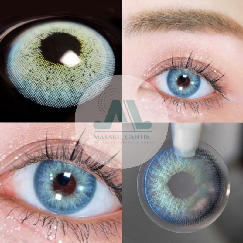 Softlens Premium Hijau Kebiruan Tanpa Ring Minus/Normal Diameter 14.5 | Softlens Mata Bule | Softlen