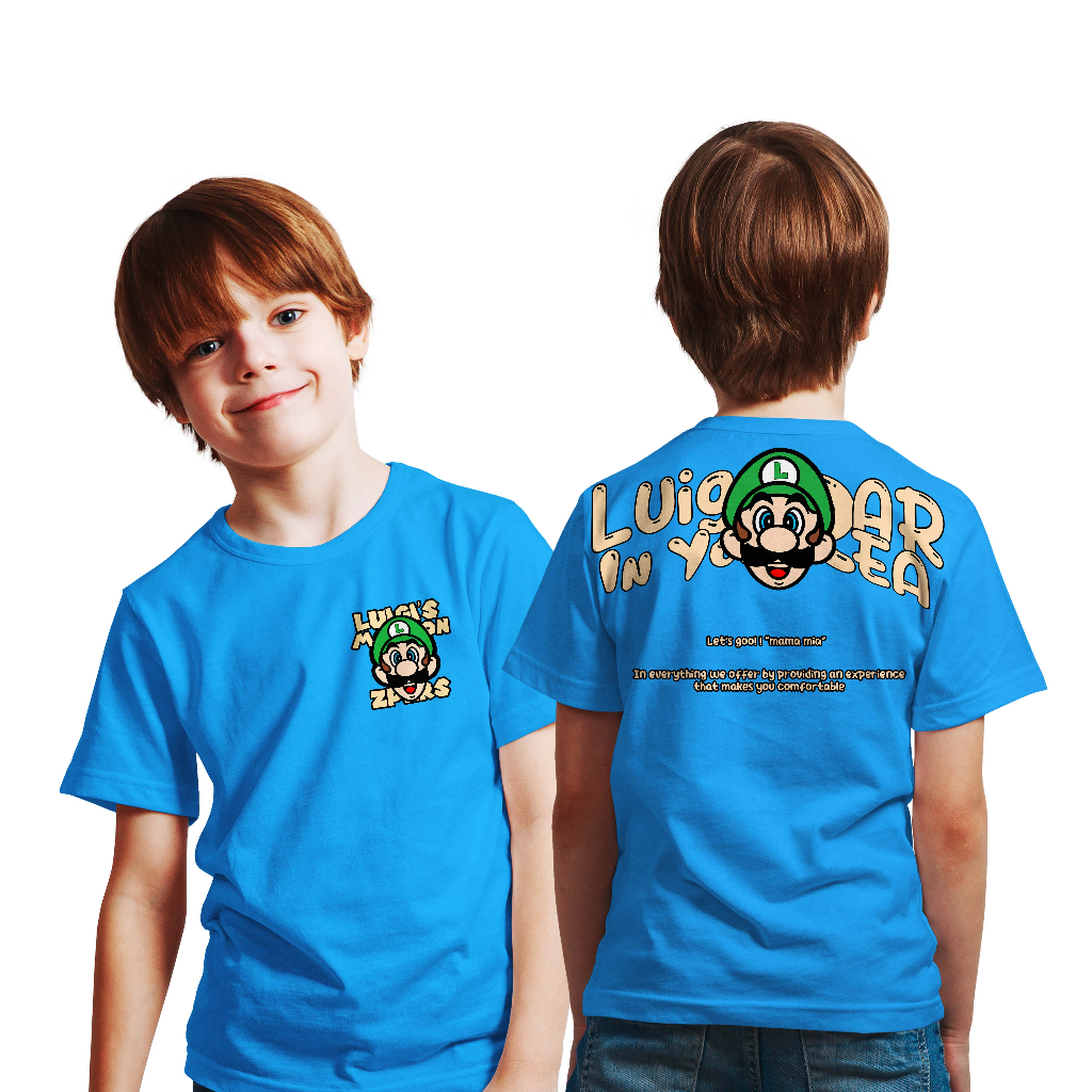 Kaos Distro Anak Super Luigi Mansion