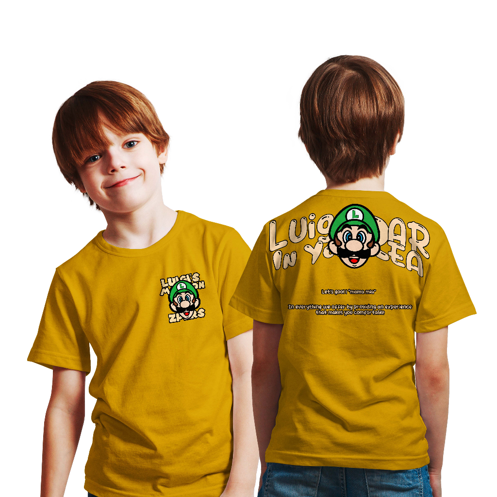 Kaos Distro Anak Super Luigi Mansion