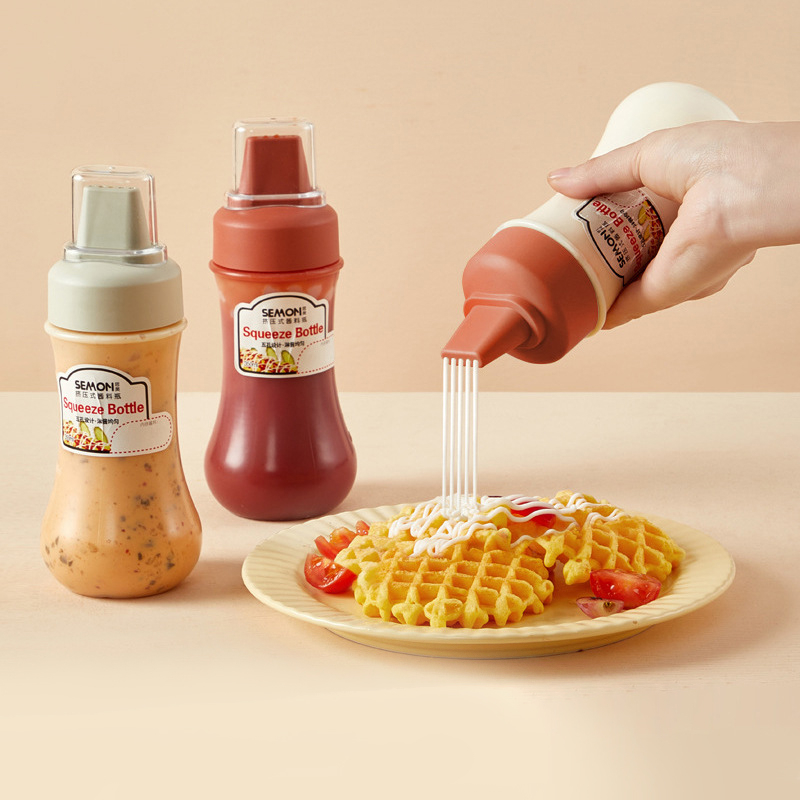 Botol Saus Botol Minyak Botol Kecap Botol Mayonaise Saos Portable Bahan Plastik PP silikon