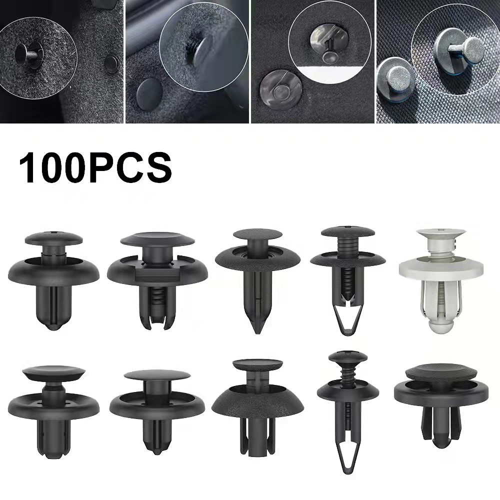 【100PCS】Baut Rivet Mobil/Universal Klip Bumper Baut Body Plastik Mobil Clip Kancing Motor Serbaguna Nmax Old Full Set