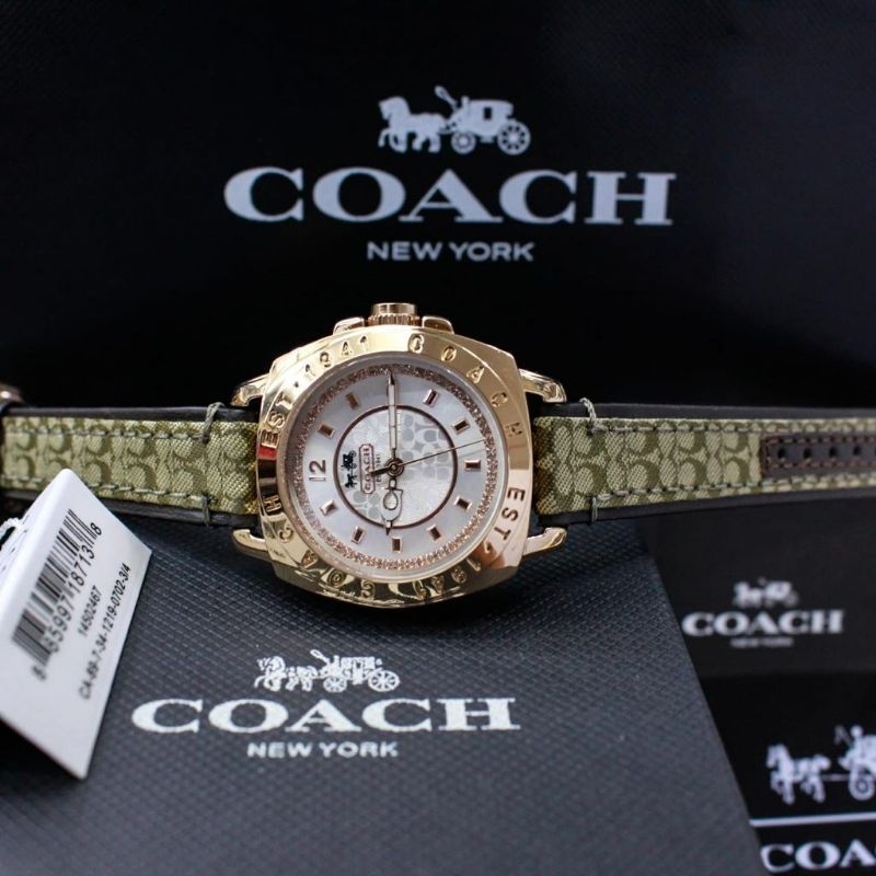 PROMO BIGSALE JAM TANGAN WANITA COACH LEATHER STRAP ORIGINAL GARANSI 1 TAHUN