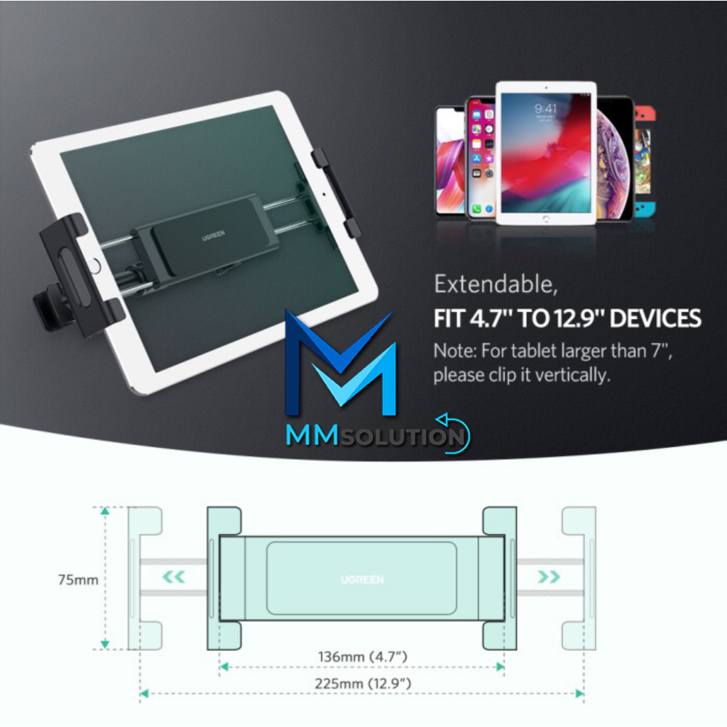 UGREEN Headrest Backseat Car Phone Holder Tablet iPad Bracket Mobil