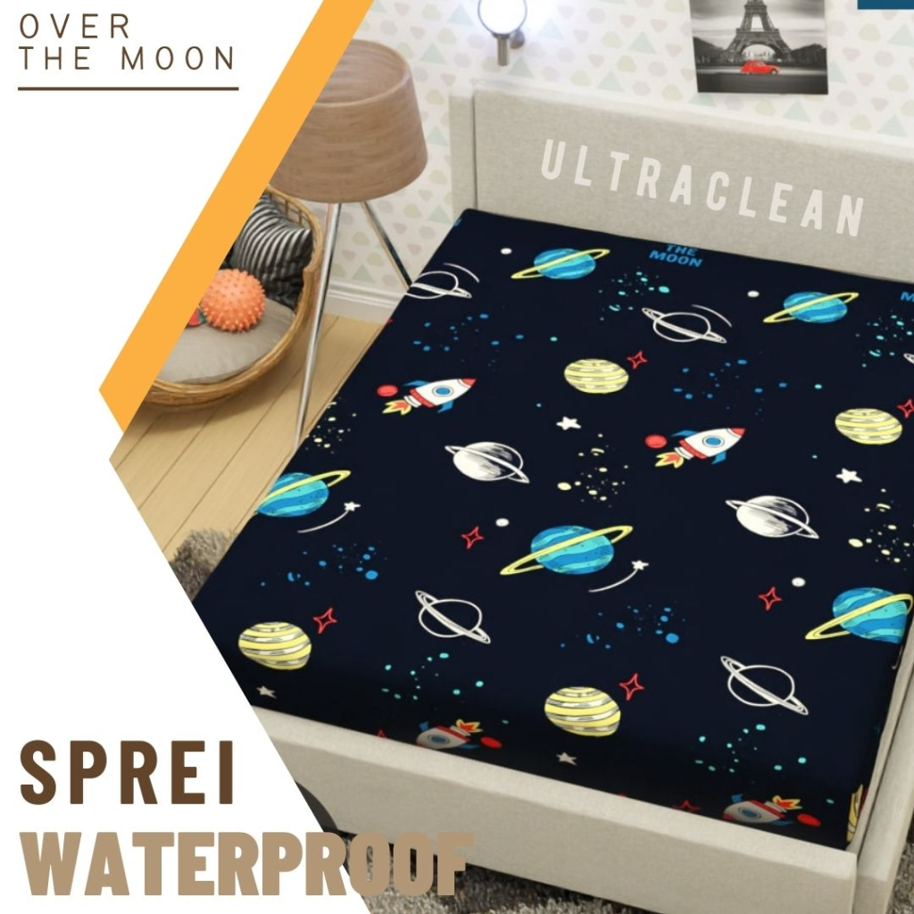 Sprei Waterproof Motif Soft Love size 90 100 120 140 160 180 &amp; 200