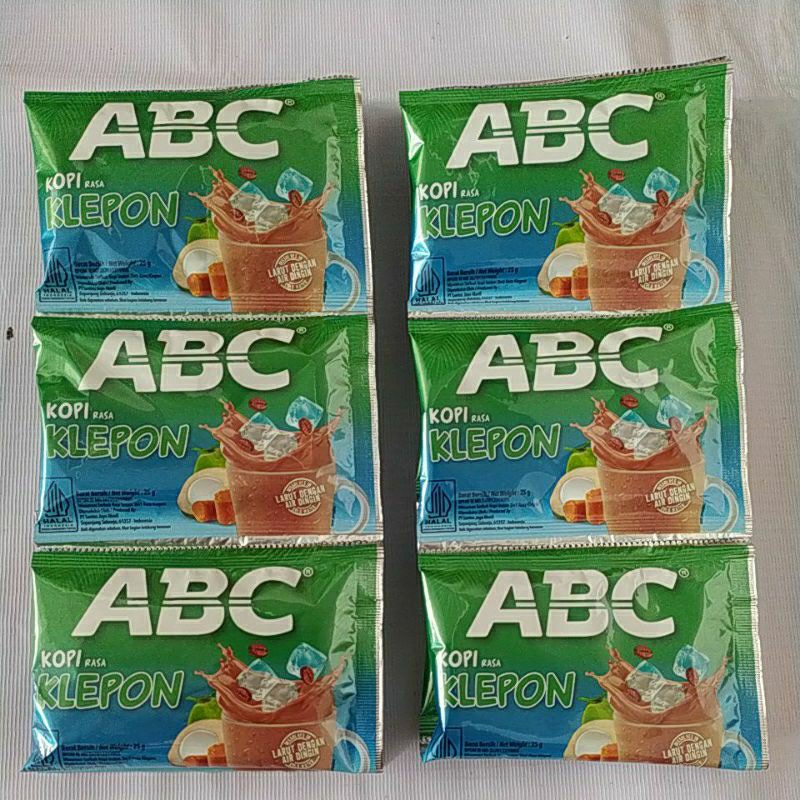 

Abc kopi rasa klepon 25g, larut dengan air dingin isi 10sachet