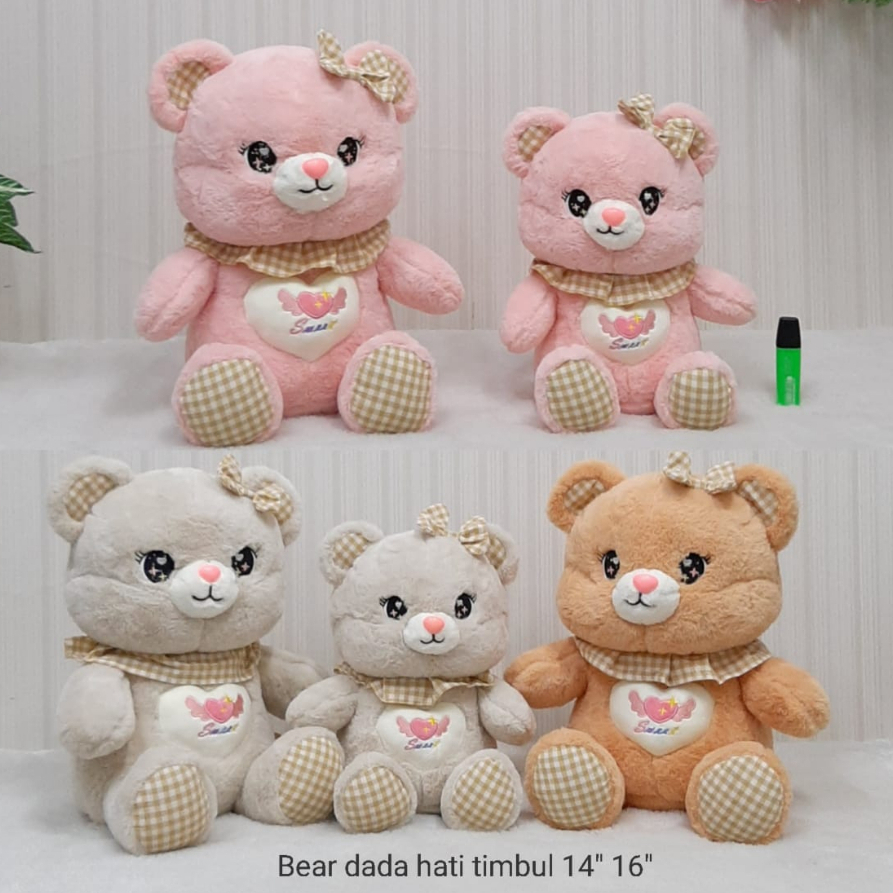 Boneka Teddy Bear Dada Timbul Size 16&quot;/42cm/boneka beruang/boneka teddy/boneka anak lucu/