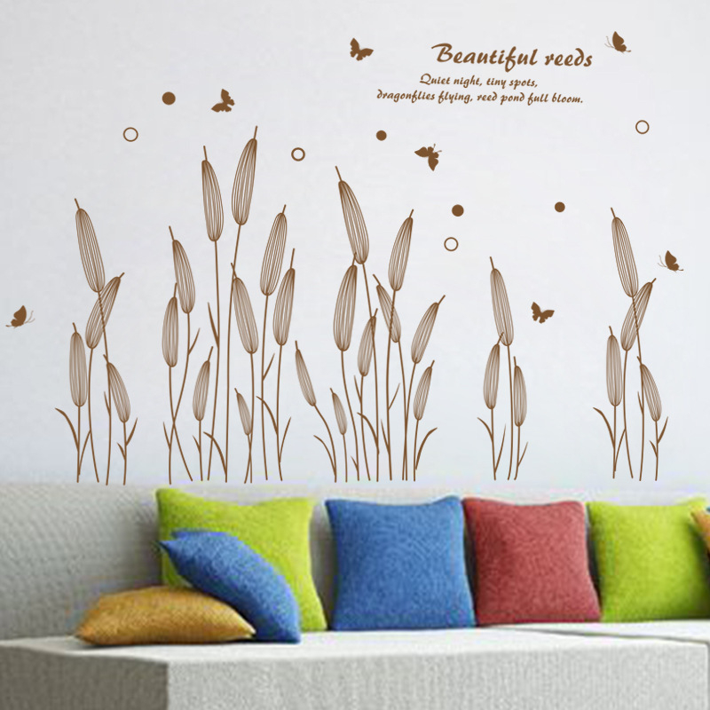 WALL STIKER WALL STICKER STIKER SETIKER HIASAN DINDING MOTIF DAUN RUMPUT PAGAR POHON ALANG ALANG DEKORASI RUMAH RUANG TAMU KELUARGA WALLSTIKER TEMBOK KERAMIK KRAMIK LEMARI DAPUR TEMPELAN PINTU JENDELA KACA DEKOR MINIMALIS  KEKINIAN KADO UNIK @banyak