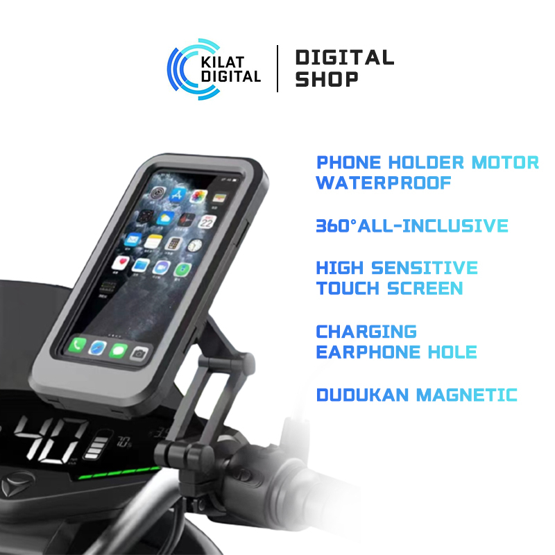 4 in 1 Phone Holder Motor Waterproof Tempat dudukan Hp di stang Sepeda Anti Air Stand Handphone Kereta NB18