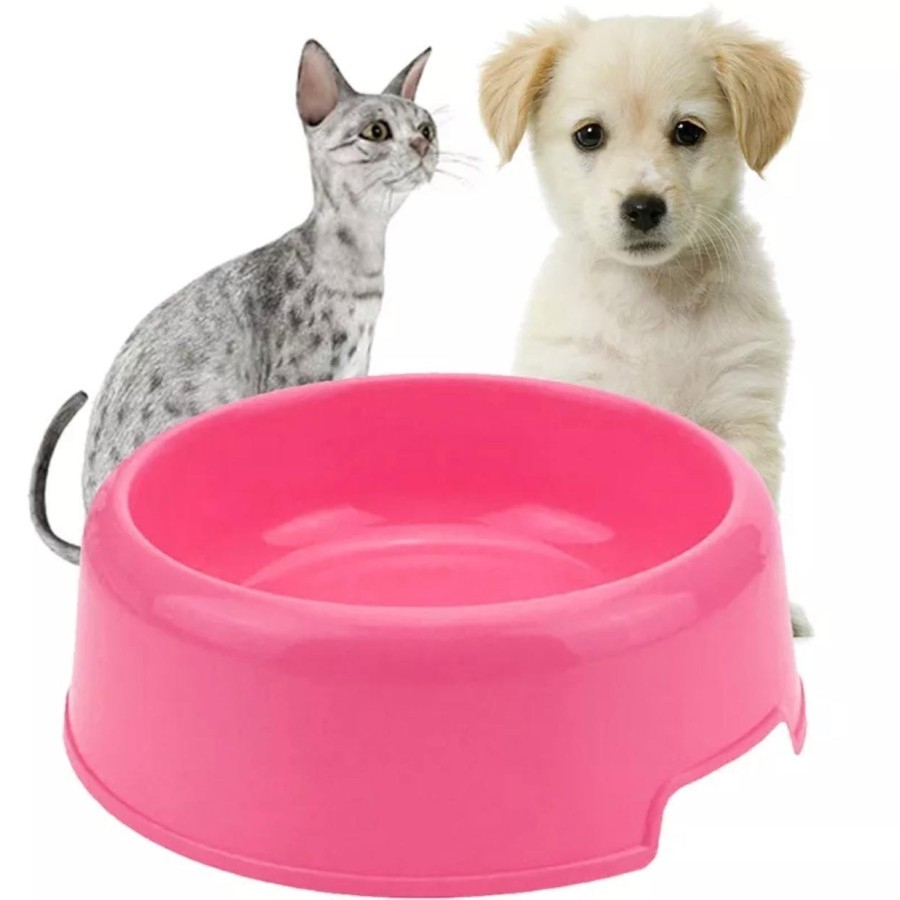 EM Tempat Makan Minum Anjing Kucing Mangkok Plastik Bulat