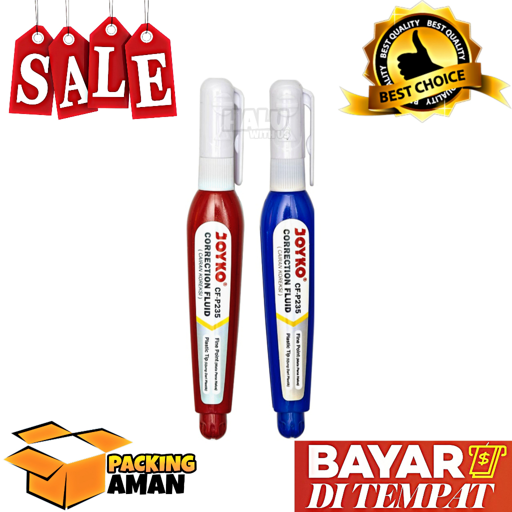 

(BISA COD) PROMO 1 Pcs Tip Ex / Tip X / Correction Fluid Cairan Koreksi Penghapus Cair Joyko CF-P235