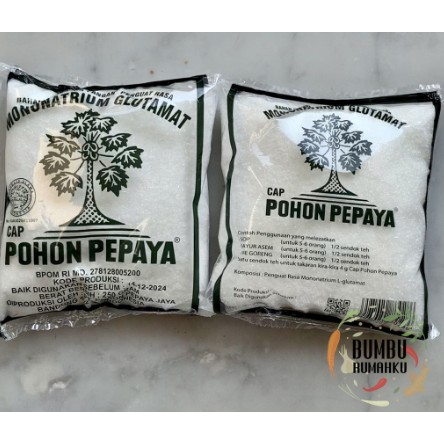 

Penyedap Rasa MSG / Micin / Pecin / Mononatrium Glutamat cap Pohon Pepaya [1 plastik; 250 gram per plastik]