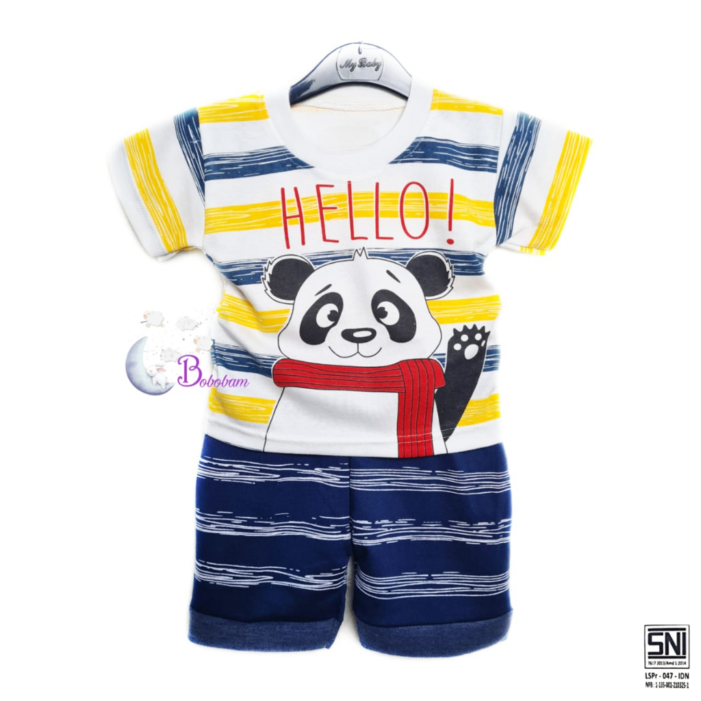 BOBOBAM BAJU BAYI LAKI LAKI SETELAN ANAK COWO LUCU STELAN COWOK 6 12 BULAN KEREN TRENDY KEKINIAN PANDA