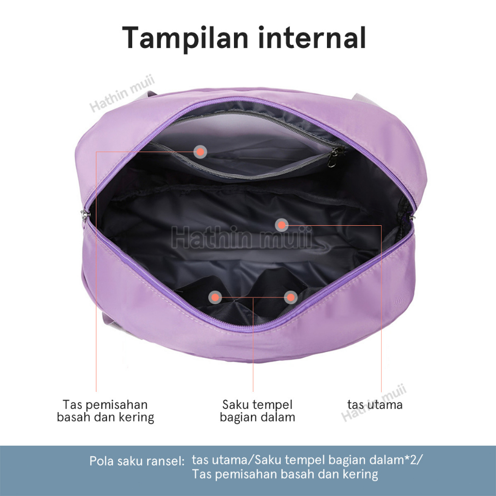 Hathin muii  Tas Travel Wanita Travel Bag Duffel  berkapasitas besar/tas kebugaran/tas olahraga/tas bahu modis/tas tahan air