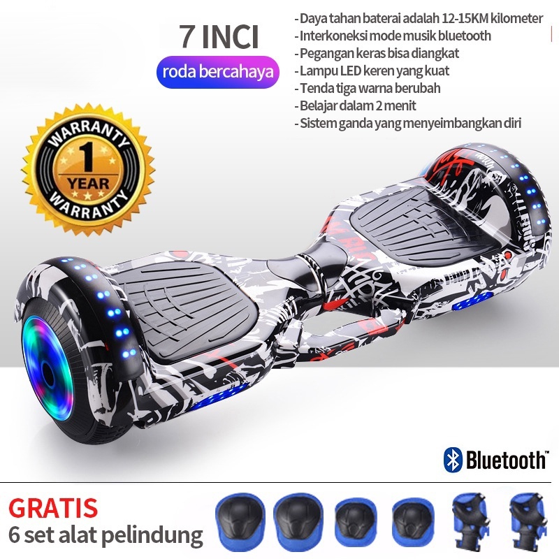 Hoverboard Model Baru/Hoverboard 7 Inci/Hoverboard Dengan Pedal Kontrol /Skuter Roda Dua dengan Musik/Hoverboard Anak-anak Anti-slip