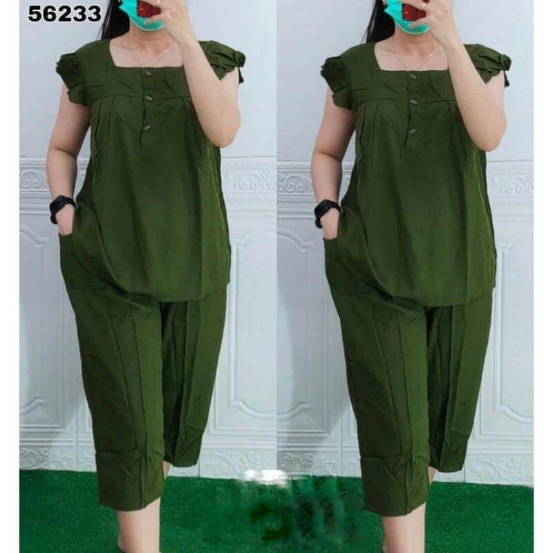 Baju Wanita Stelan Bahan Crinkle 56322