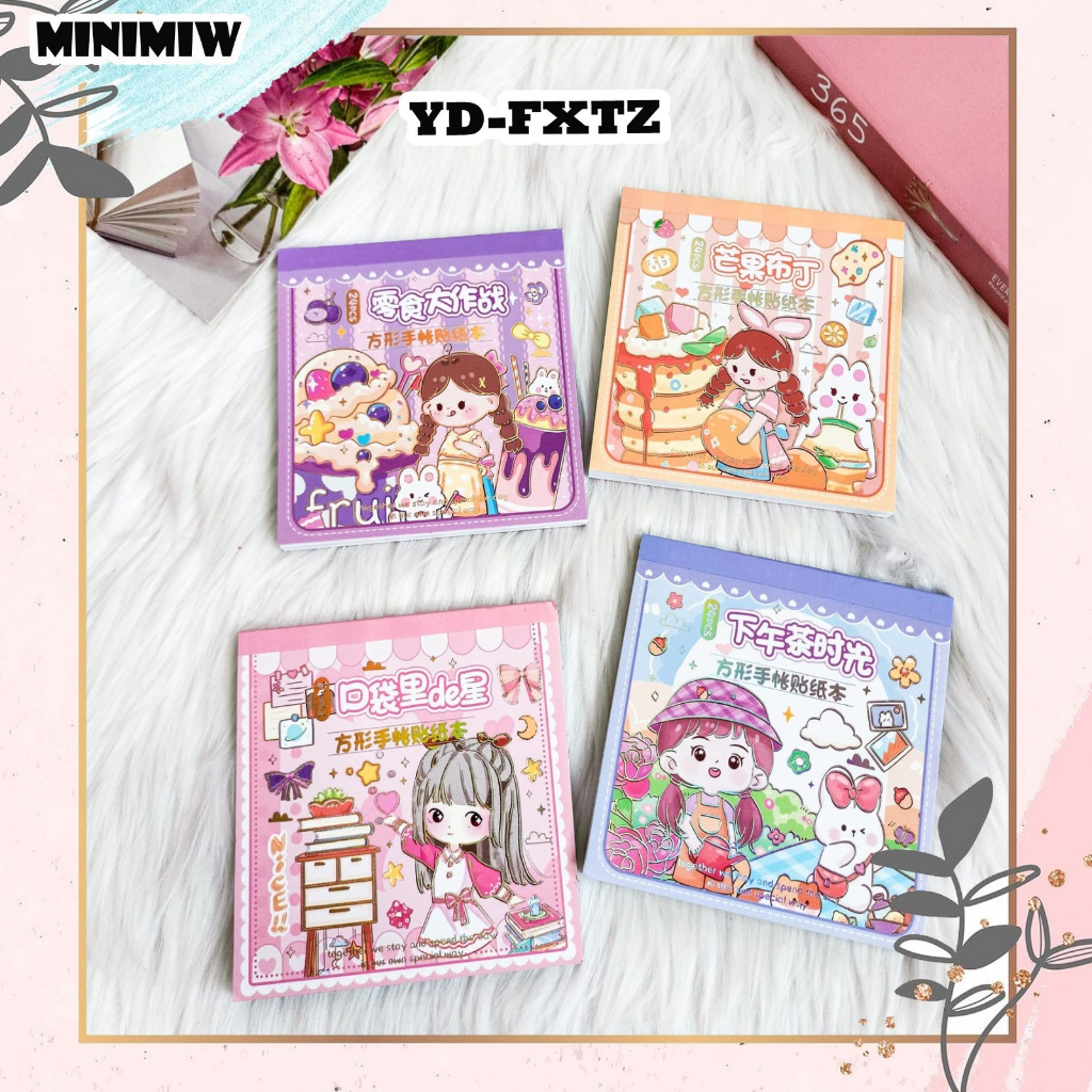 &quot;Sticker Book YD-FXTZ UK 9,5 X 9,5 cm karakter imut MURAH Set Daily Manual Cute Pattern Decorative  Tape Sticker Gift Box&quot;