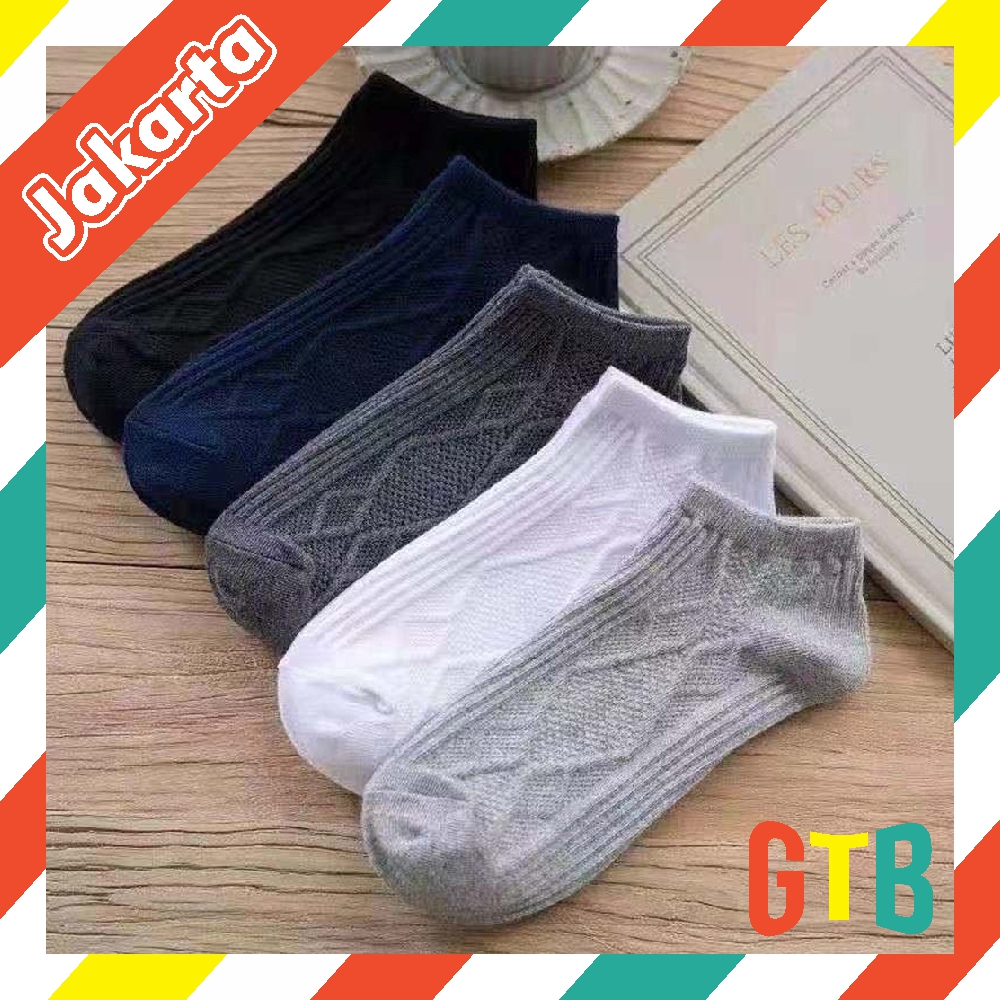 ❤️GTB❤️ Kaos Kaki Pendek Pria Wanita Motif Rajut Pattern Kaoskaki Fashion Korea KK130