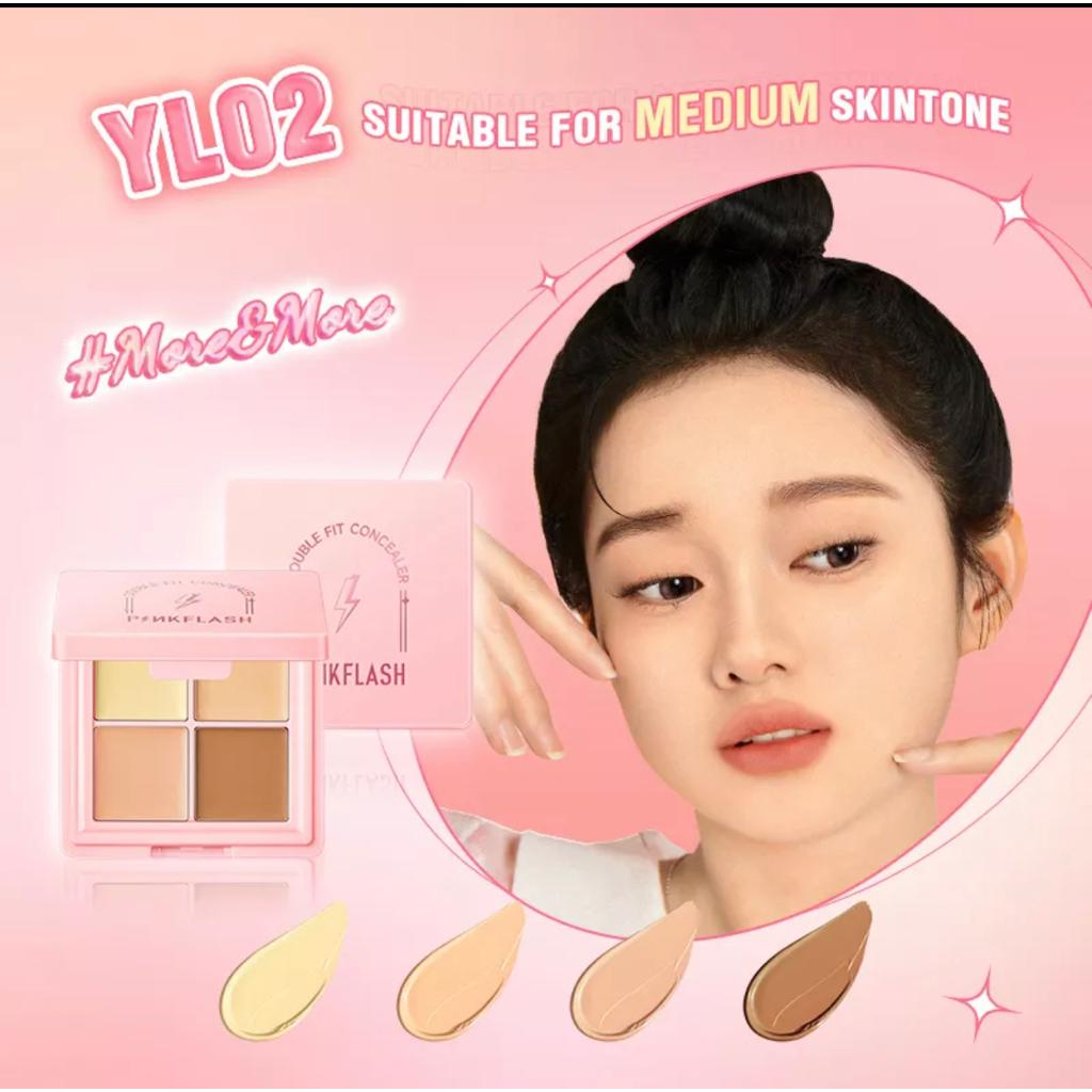[NEW]PINKFLASH Double Fit Full Coverage Concealer Palette Conceal Brighten Flawless Moisturizing Long-lasting