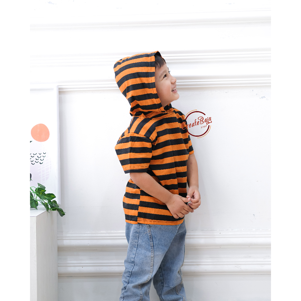 KAOS ATASAN HOODIE ANAK MOTIF SALUR BAJU ATASAN ANAK 1-7 TAHUN FASHION