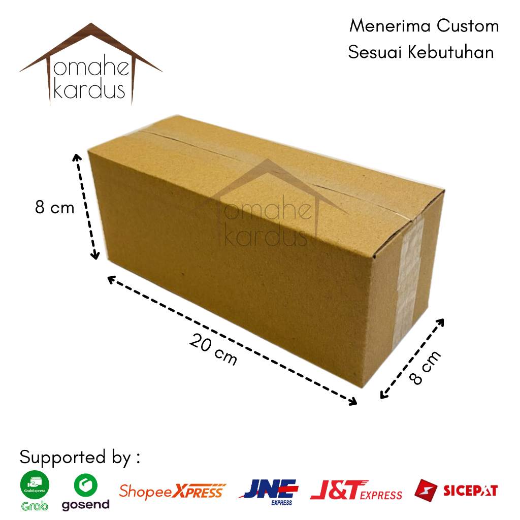 

kardus box polos baru uk 20x8x8 cm