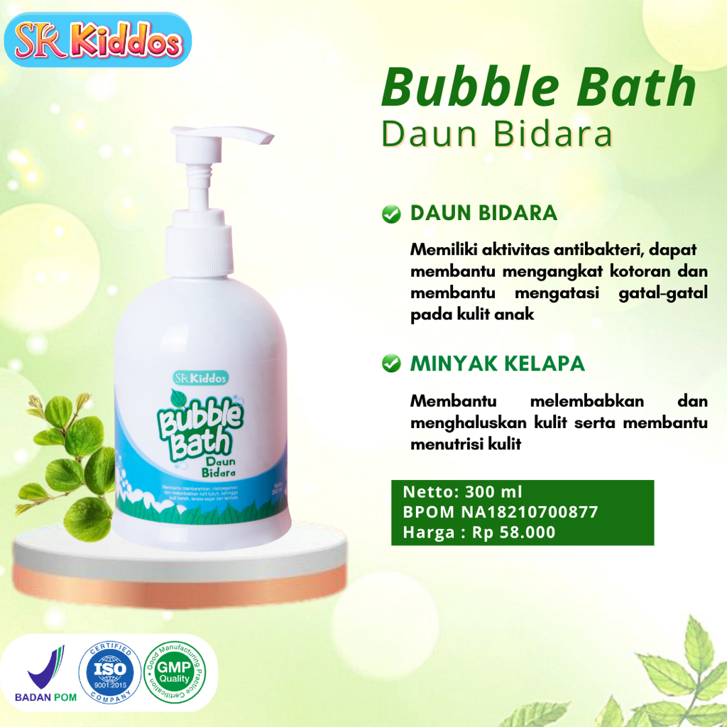 SR12 Kiddos Bubble Bath Daun Bidara / Sabun Mandi Anak / Perawatan Kulit Bayi Harum Menyegarkan