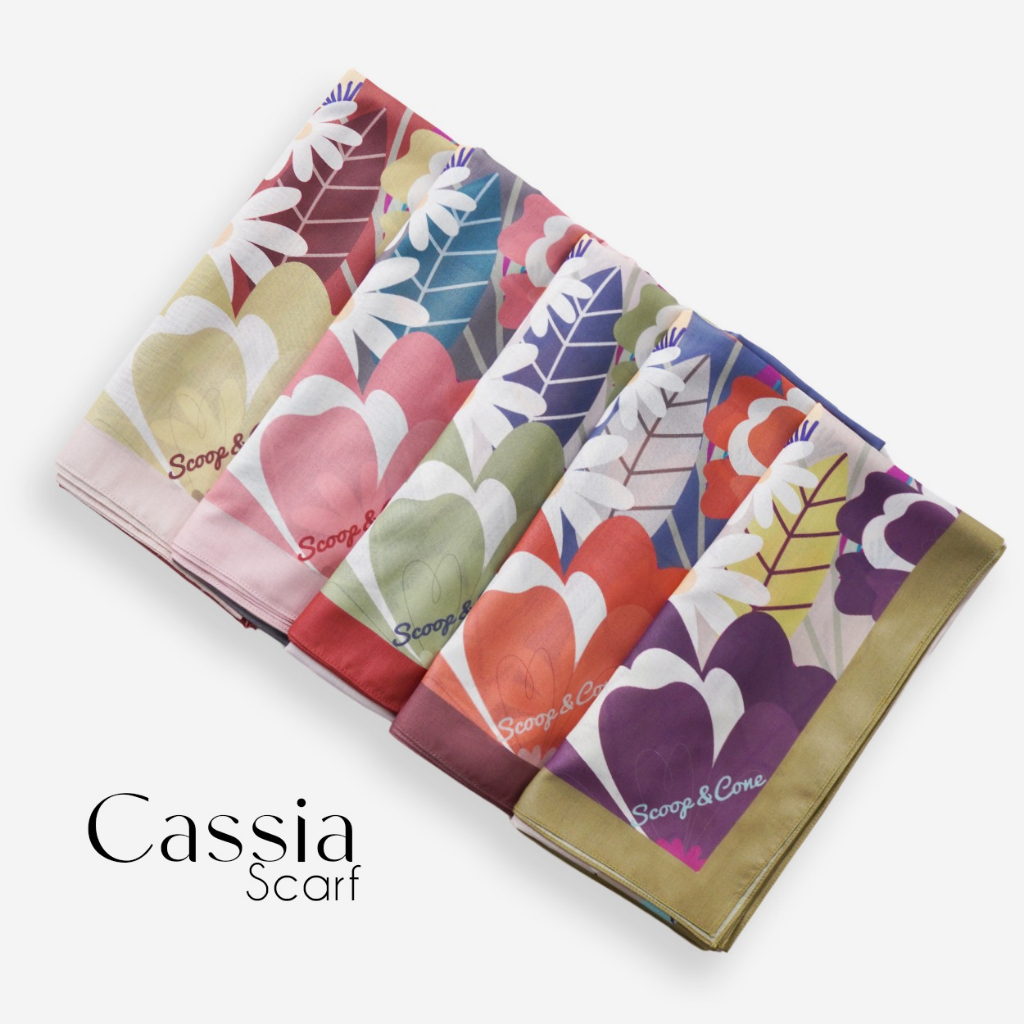 Monel - Hijab / Kerudung Segi empat printing motif - Cassia