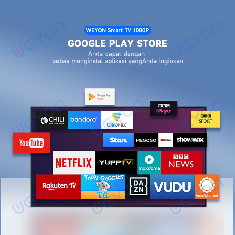 Weyon 43 Inch Smart TV LED Android Digital TV Youtube Netflix