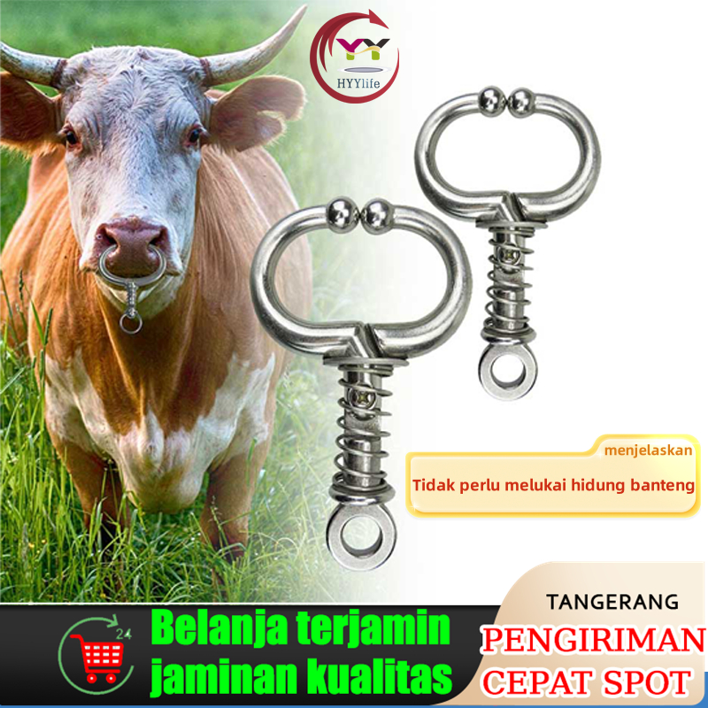 1 Buah Tang Hidung Musim Semi Otomatis Sapi Penjepit Hidung Penjepit Hidung Cincin Sapi Traksi