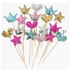 &lt;^ SJA ^&gt;  TUSUKAN TOPPER CAKE BIRTHDAY LOVE , BINTANG DAN MAHKOTA / TUSUKAN HIASAN KUE BIRTHDAY / TUSUKAN PAJANGAN KUE BENTUK LOVE , BINTANG DAN MAHKOTA / HARGA PER PCS