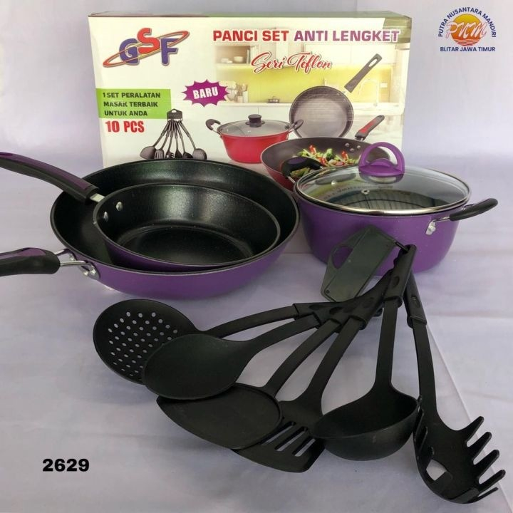 GSF Cookware Panci Wajan Set Teflon Anti Lengket Cookware Set G-2629