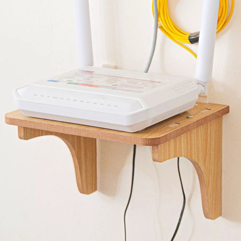 Rak Ambalan Gantung dinding modem set box/Wifi multifungsi