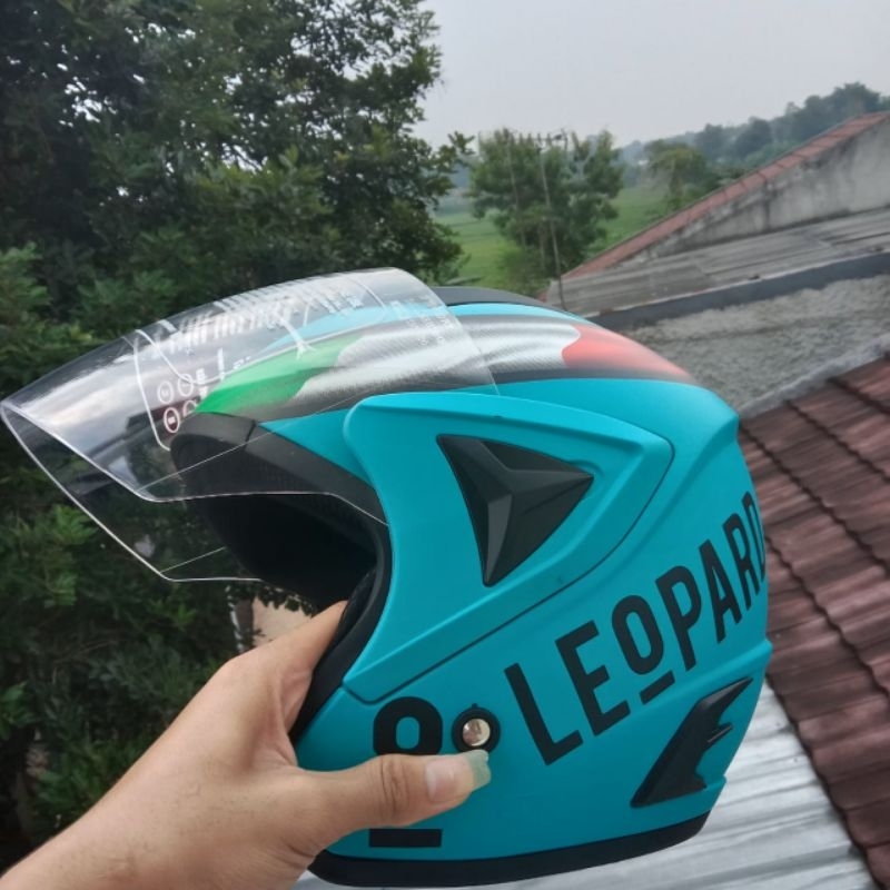 HELM half face JP 13 LEOPARD (HITAM) TOSCA DOFF / RX Helmet SNI Dewasa mirip GM FIGHTER pria wanita
