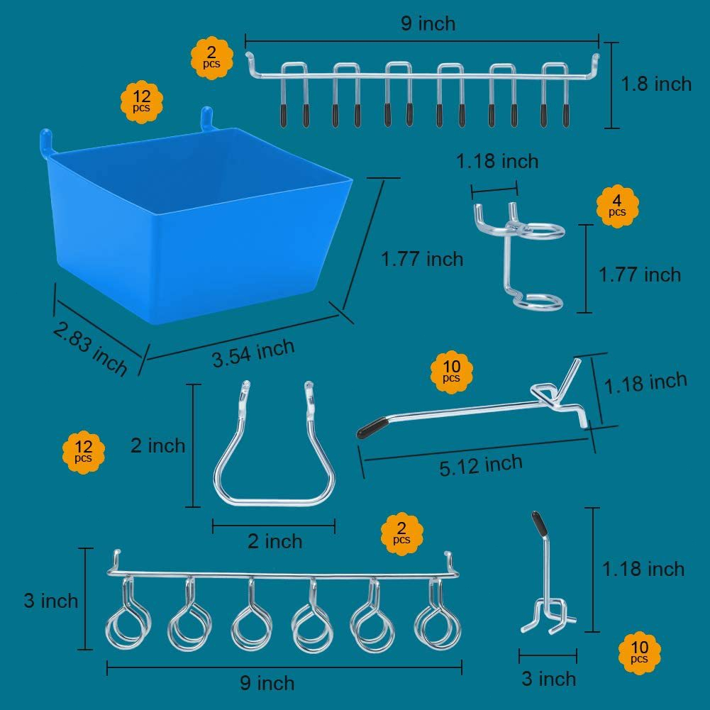 【248 PCS】Pegboard Pengait/Gantungan Pegboard/Hooks Pegboard Assortment