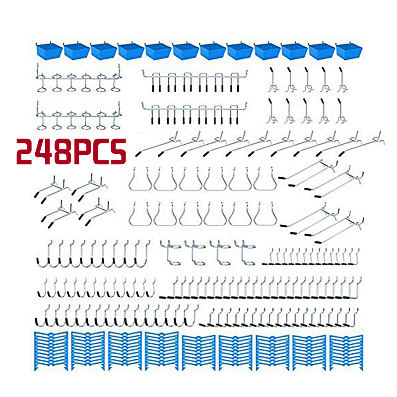 【248 PCS】Pegboard Pengait/Gantungan Pegboard/Hooks Pegboard Assortment